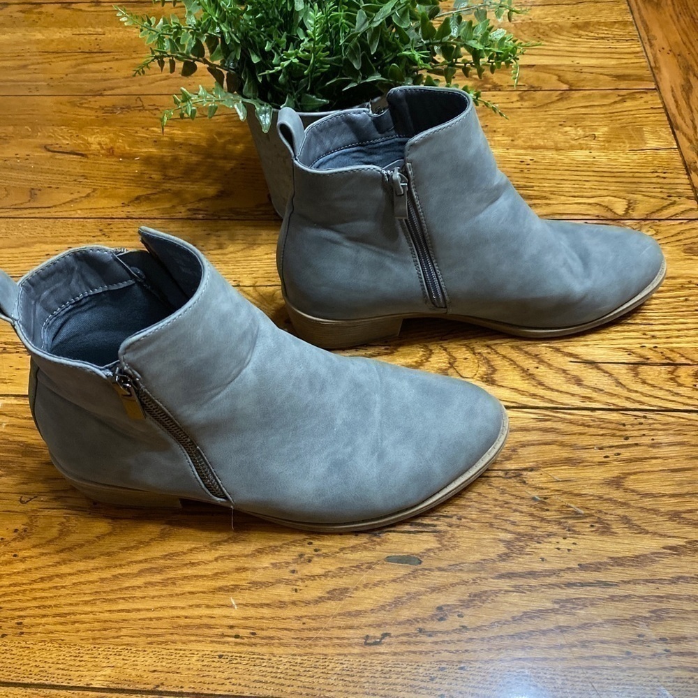 JEOSSY Ankle Boots Heel Bootie-905-grey, Sz 9.5